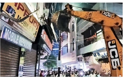 Illegal sheds of marimata kancha shops demolished by municipality