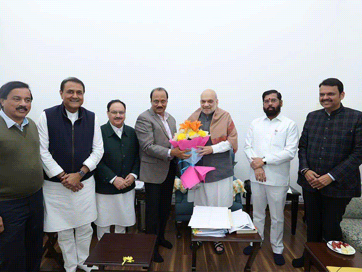 Two and a half hour discussion on CM of Maharashtra at Shah's house | શાહના ઘરે મહારાષ્ટ્રના CM પર અઢી કલાક 'ચાય પે ચર્ચા': એકનાથ શિંદેએ અમિત શાહ સામે આ 4 મોટી