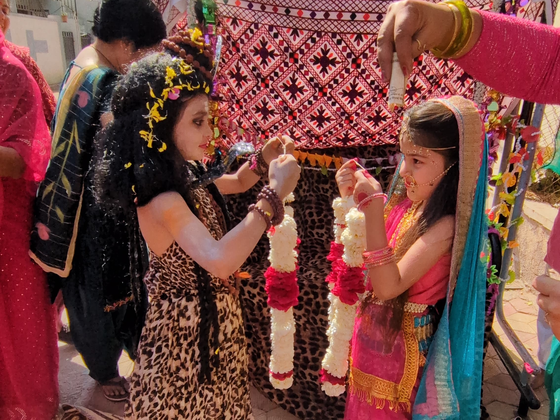 Children dressed as Shiva and Parvati take out a procession in ...