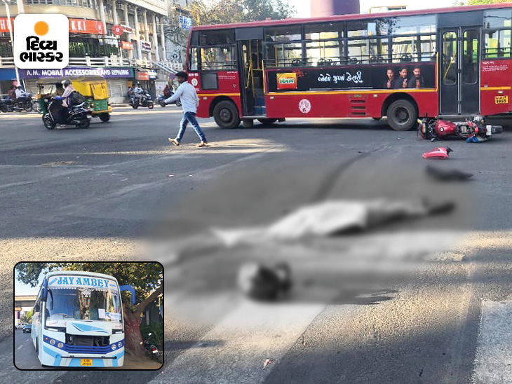 Bus Overspeed A private bus coming at an overspeed crushed a biker.