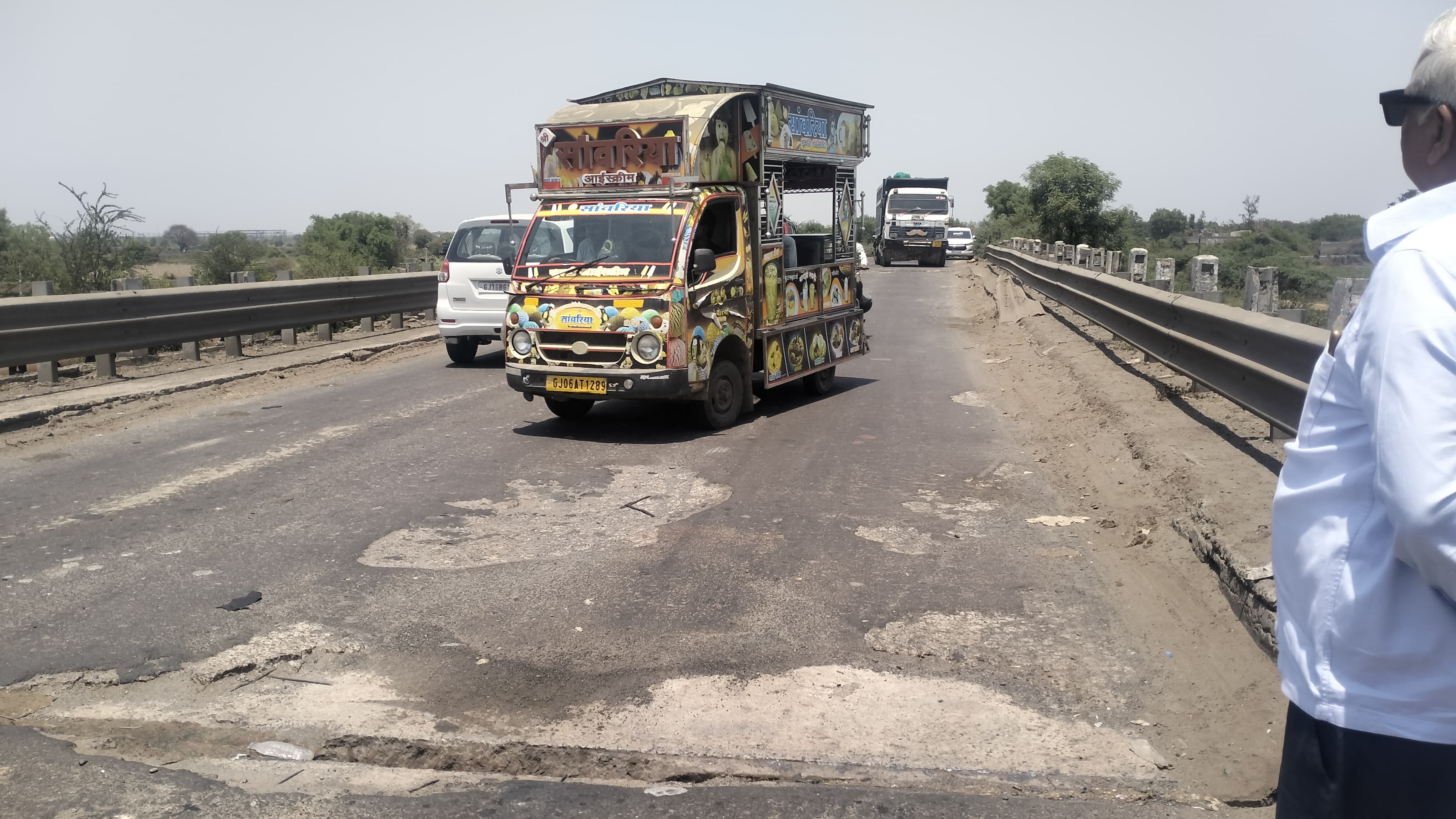 40-year-old bridge over Dhadhar river near Magnad in Jambusar is ...