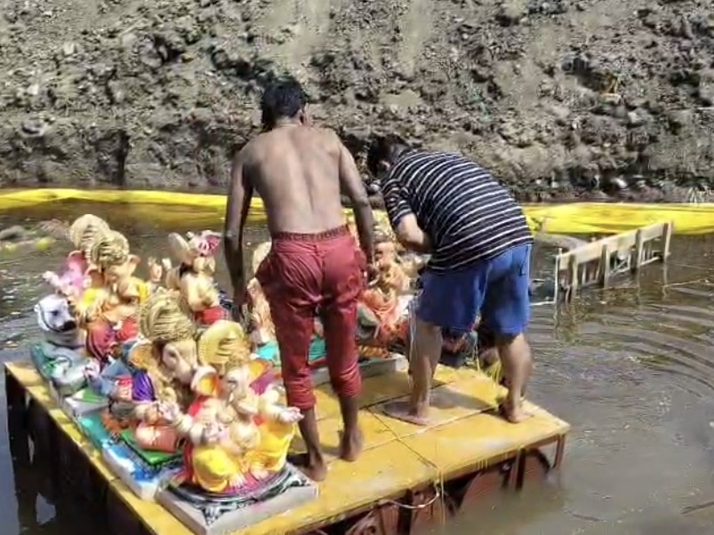 કૃત્રિમ કુંડમાં 2500 મૂર્તિઓનો વૈજ્ઞાનિક પદ્ધતિથી નિકાલ, નદી-તળાવ પ્રદૂષણમુક્ત|ભરૂચ,Bharuch - Divya Bhaskar