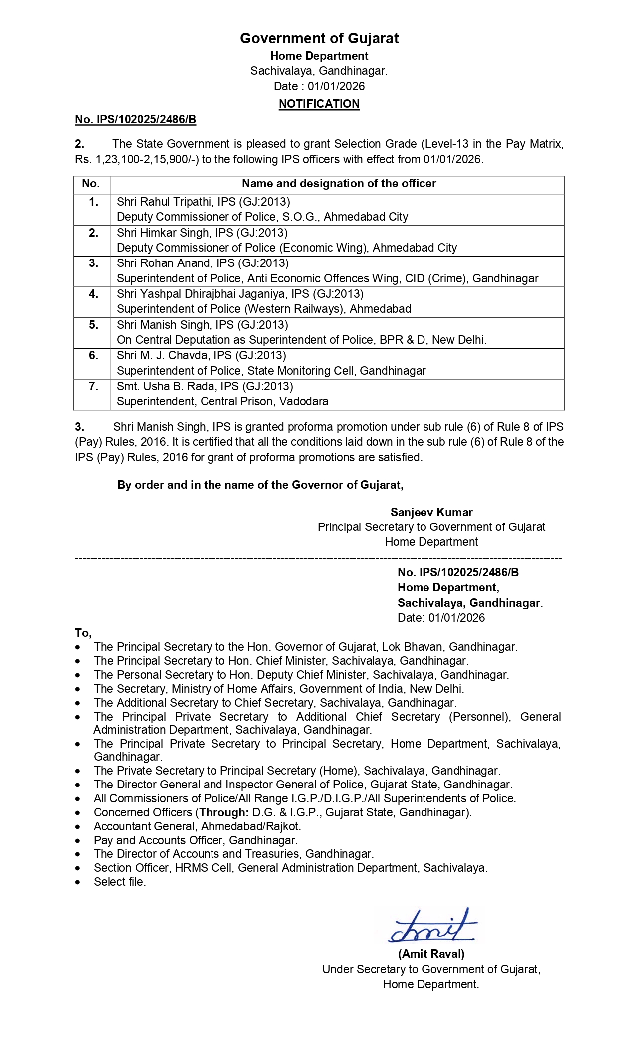 14 IPS officers get promotions after new DGP's appointment Vadodara ...
