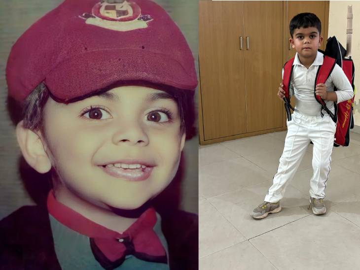 બાળપણમાં વિરાટ કોહલી (ડાબે) અને ગર્વિત (જમણે).