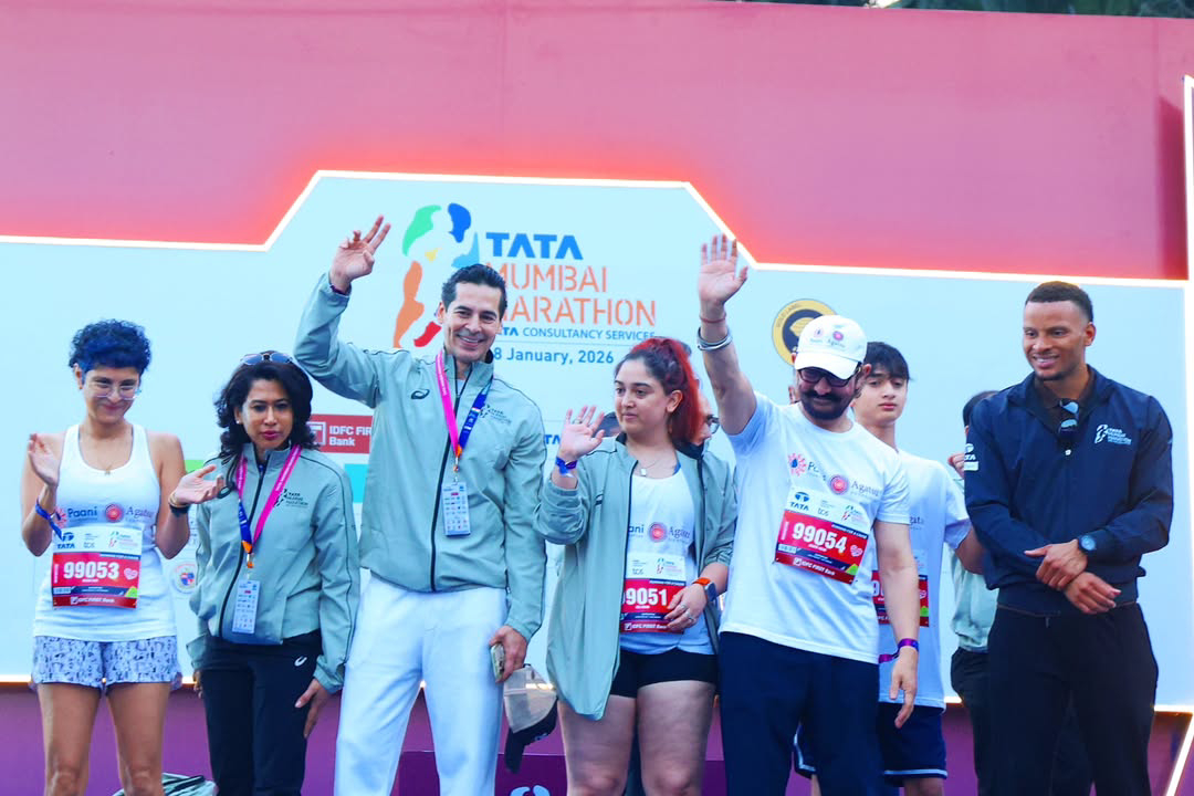 આમિરે બીજી પત્ની અને બાળકો સાથે મેરેથોનમાં ભાગ લીધો.