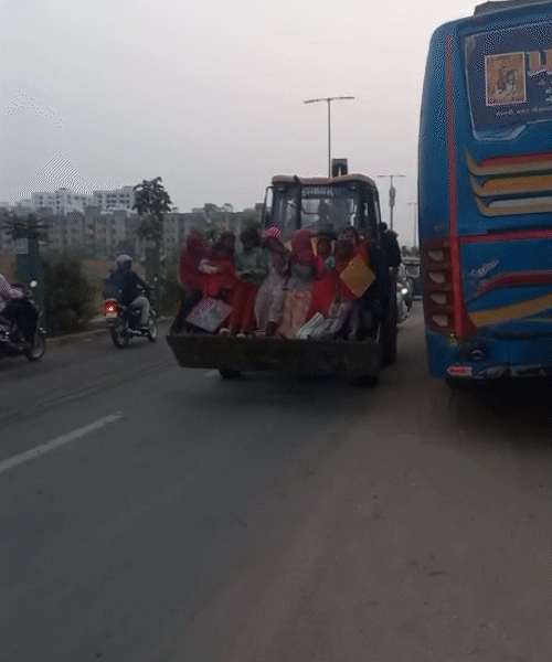 Jcb Risky Vadodara JCB Workers Risk Life in Dangerous Ride; Video Viral