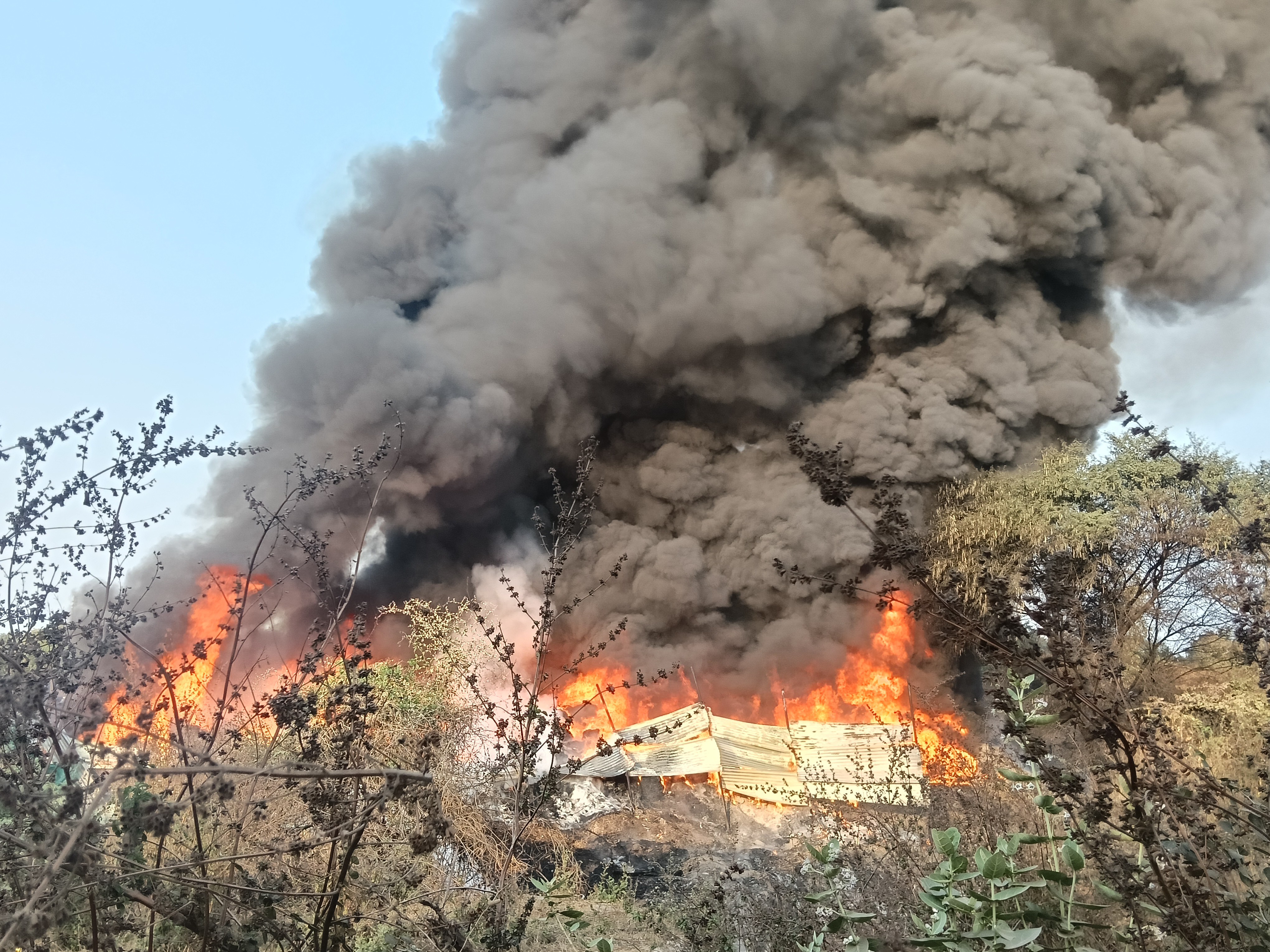 Halol-Pavagadh Bypass Scrap Fire: Massive Blaze, Smoke Billows
