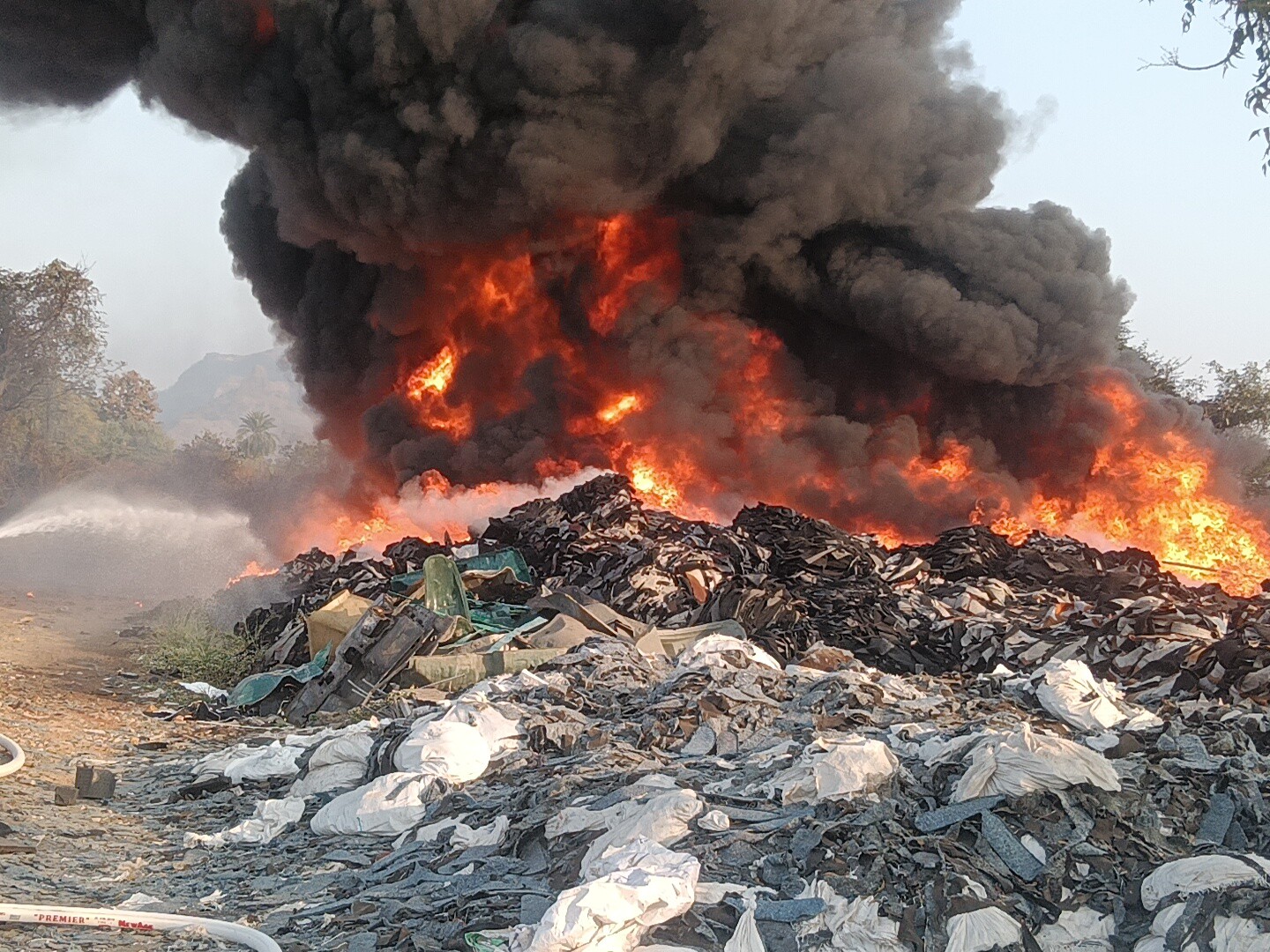 Halol-Pavagadh Bypass Scrap Fire: Massive Blaze, Smoke Billows