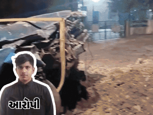 Vadodara Drunk Driver Accident Injures Three | Car Police Marked