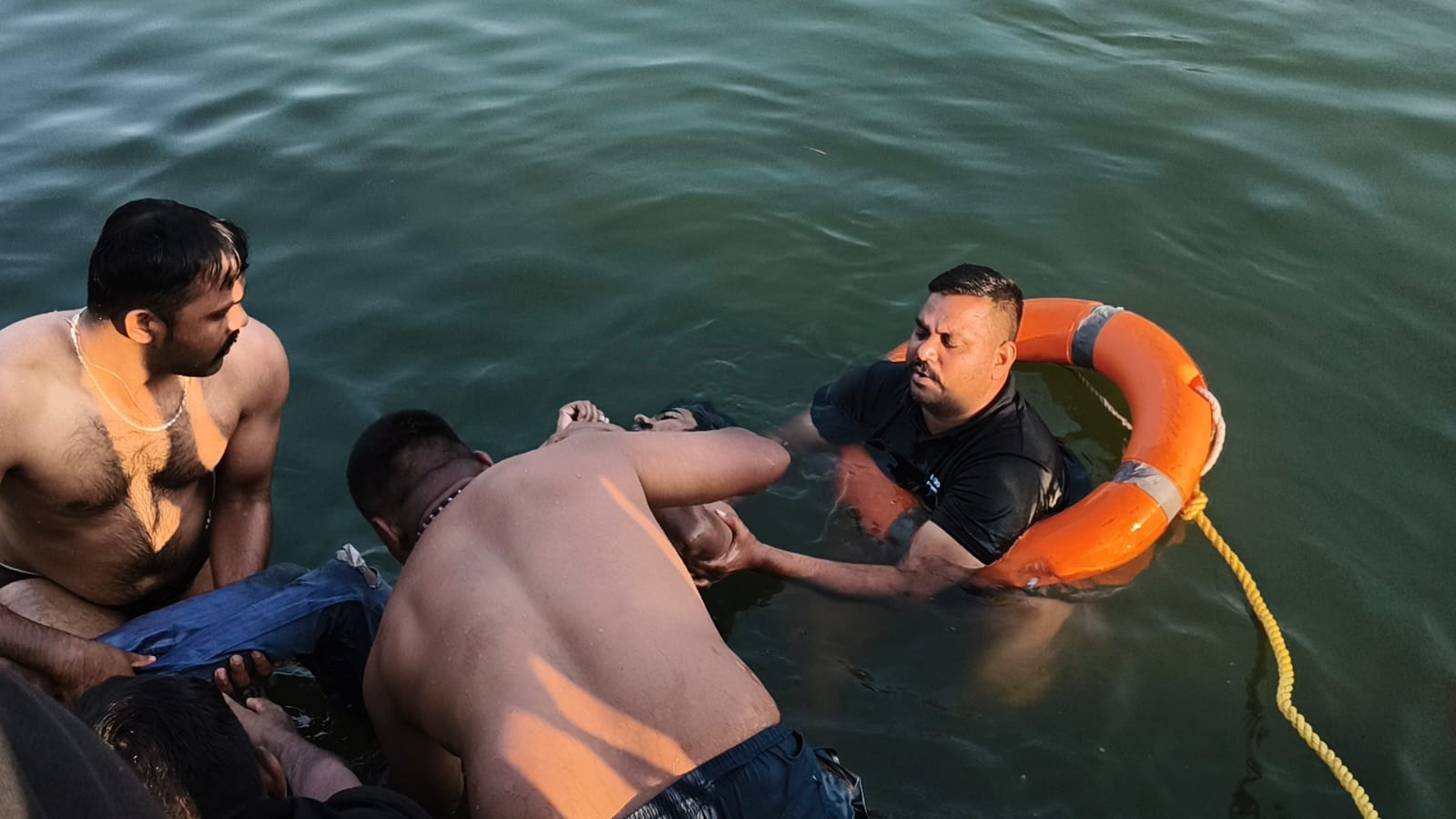 The young man drowned in the creek, saying he would take one more dip.