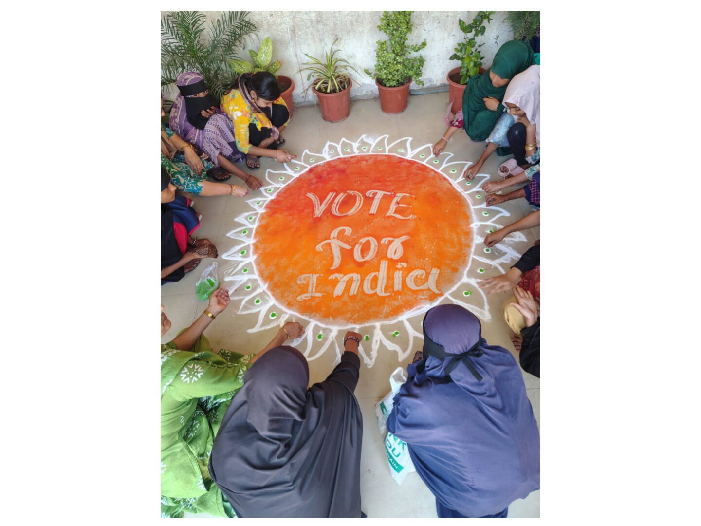 Salaya Students Rangoli Voter Awareness Drive