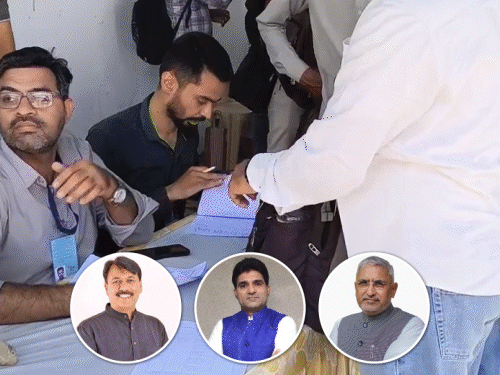 Gujarat Local Body Elections Voting Begins; Amit Shah Bhupendra Patel Cast Vote Photos