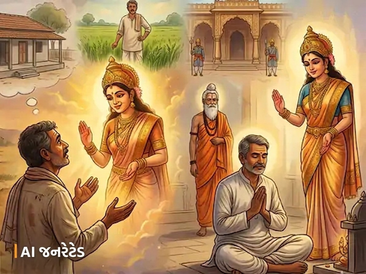 નિર્ધન ખેડૂતે સંઘર્ષોમાંથી મુક્તિ મેળવવા ભક્તિ કરી, દેવી પાસેથી આશ્ચર્યજનક વરદાન માંગ્યું; જાણો પ્રેરક કથા|ધર્મ દર્શન,Dharm Darshan - Divya Bhaskar