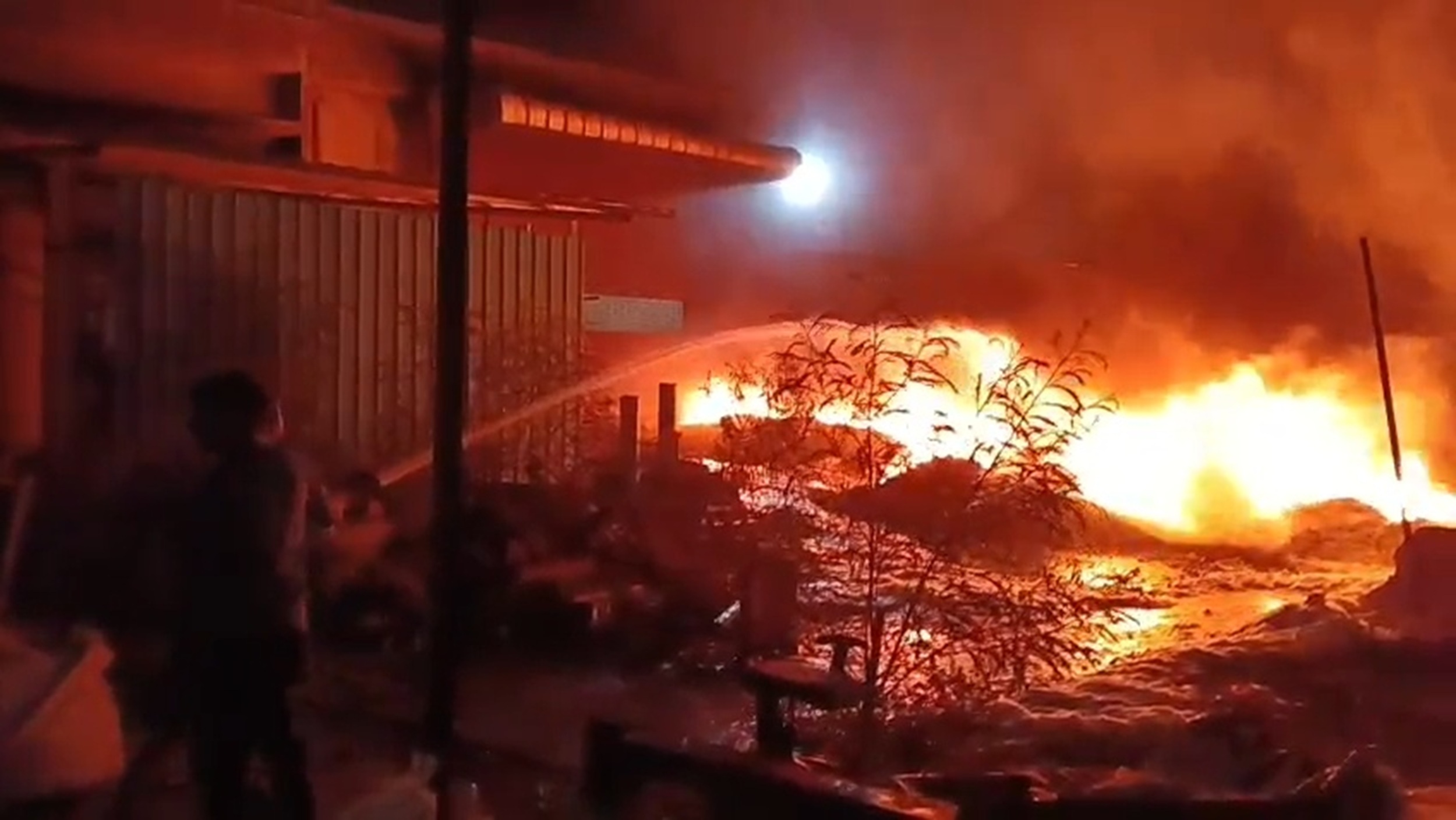 Point Venture Fire Fire breaks out in T-Venture Company's warehouse in Saykha village, no ...