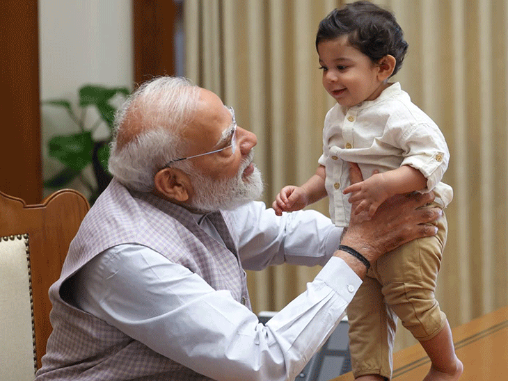 PM Modi Turns Child with Children