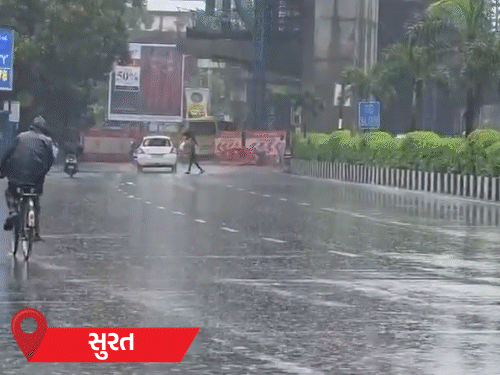 સુરતમાં 6થી 8 વાગ્યાના બે કલાકમાં બે ઇંચ વરસાદ, પાણી ભરાવાનું શરૂ.