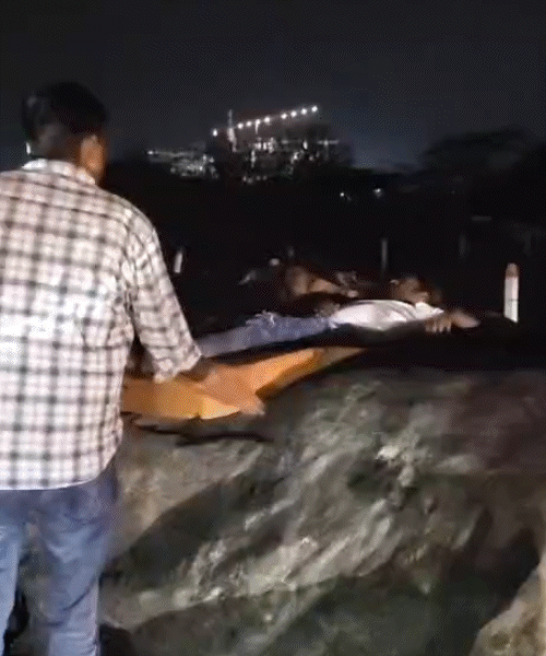 People sleeping outside were woken up and moved to a safe place.
