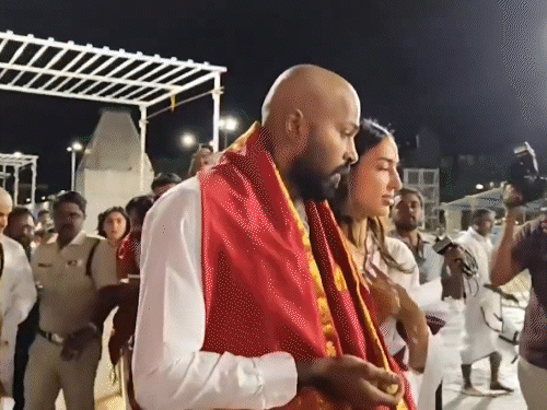 Hardik & Mahika at Tirupati Balaji