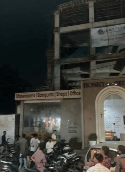 Gandhinagar Kudasan Construction Site Crane Collapse; Workers Trapped