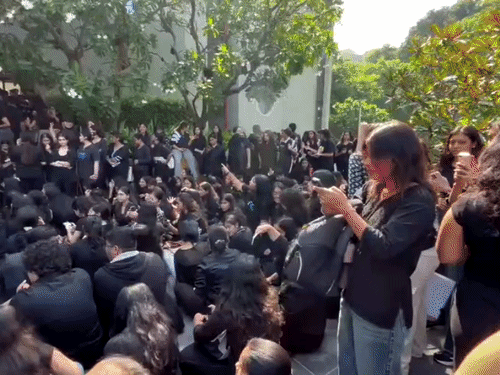 Nirma University Students Protest in Black: