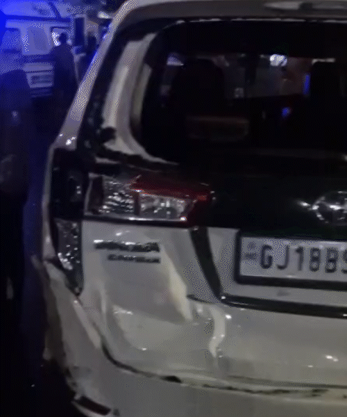 Ahmedabad ISKCON Bridge Accident | Swift Crashes Into Cars; CCTV Footage