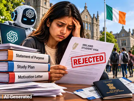 Admissions universitaires accordées, visas refusés : 64 % des étudiants indiens se voient refuser leur visa pour l'Irlande en raison de candidatures générées par l'IA