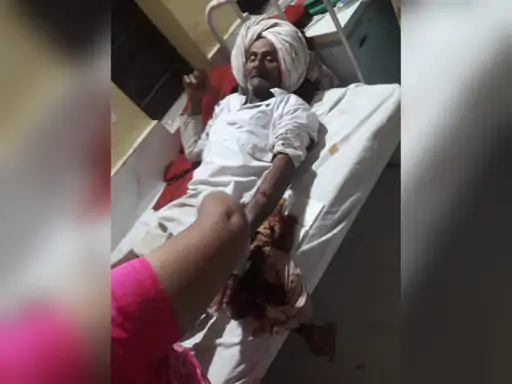 खेत पर गए किसान पर तेंदुए का हमला:गेंहू की फसल के बीच छुपा हुआ था तेंदुआ, युवक ने शोर मचाया; भीड़ देखकर भागा