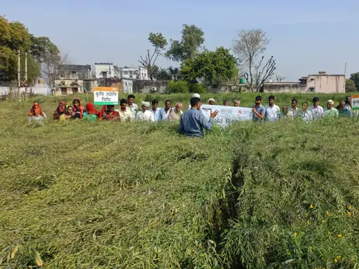 किसानों के साथ मनाया खेत दिवस:किसानों को फसल उत्पादन के बताए नुस्खे, परियोजना की दी जानकार