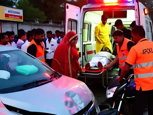 बुलंदशहर में दूल्हा समेत नौ घायल:घुड़चढ़ी में तेज रफ्तार कार ने बारातियों को मारी टक्कर,चालक गिरफ्तार...TV Newsकल तक