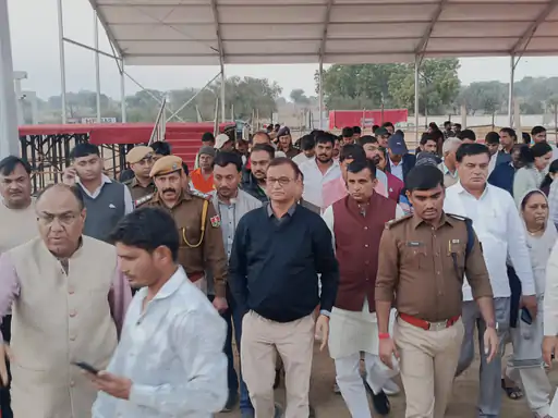 रामगढ़ में सीएम भजनलाल की रैली को लेकर तैयारी:24 दिसंबर को होगी जनसभा, कलेक्टर-एसपी ने किया निरीक्षण