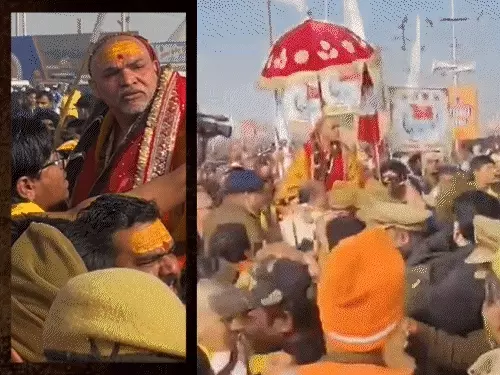 BREKING : प्रयागराज माघ मेले में पुलिस ने साधु को पीटा