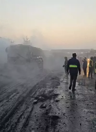 યમુના એકસપ્રેસ હાઈ-વે પર ભયાનક અકસ્માત : ૧૩ જીવતા ભડથુ-૬૬ ગંભીર